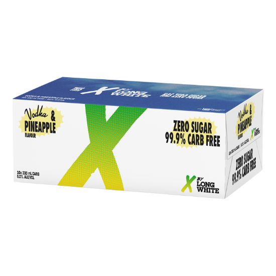 X By Long White Vodka & PineApple 10 Pack 330mL Cans (New-TLT)