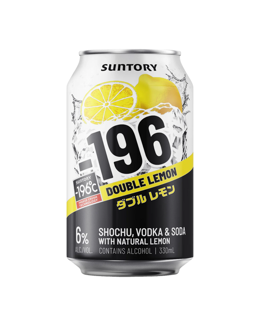 . -196 Vodka Seltzer Double Lemon 6% 330mL 10 Pack Cans (New) (Due Early January)