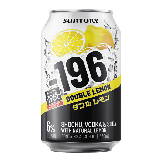 -196 Vodka Seltzer Double Lemon 6% 10 Pack 330mL Cans (New) (TLT-MS)