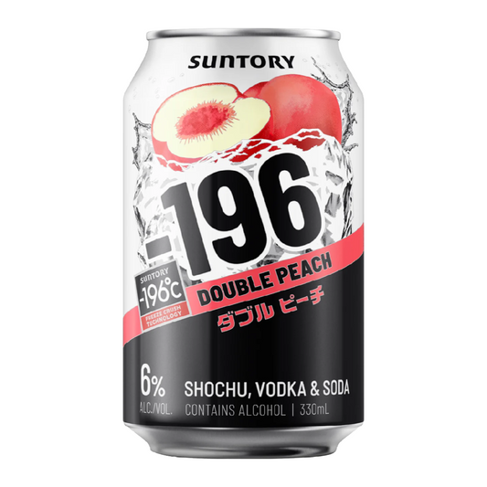 -196 Vodka Seltzer Double Peach 6% 10 Pack 330mL Cans (New)