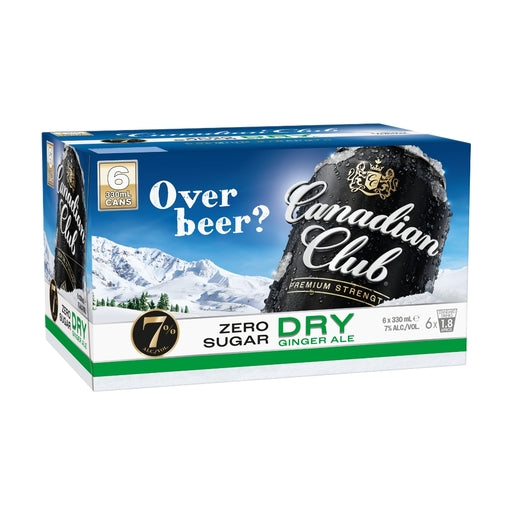 Canadian Club Zero Sugar 7% 6 Pack 330mL Cans (New)