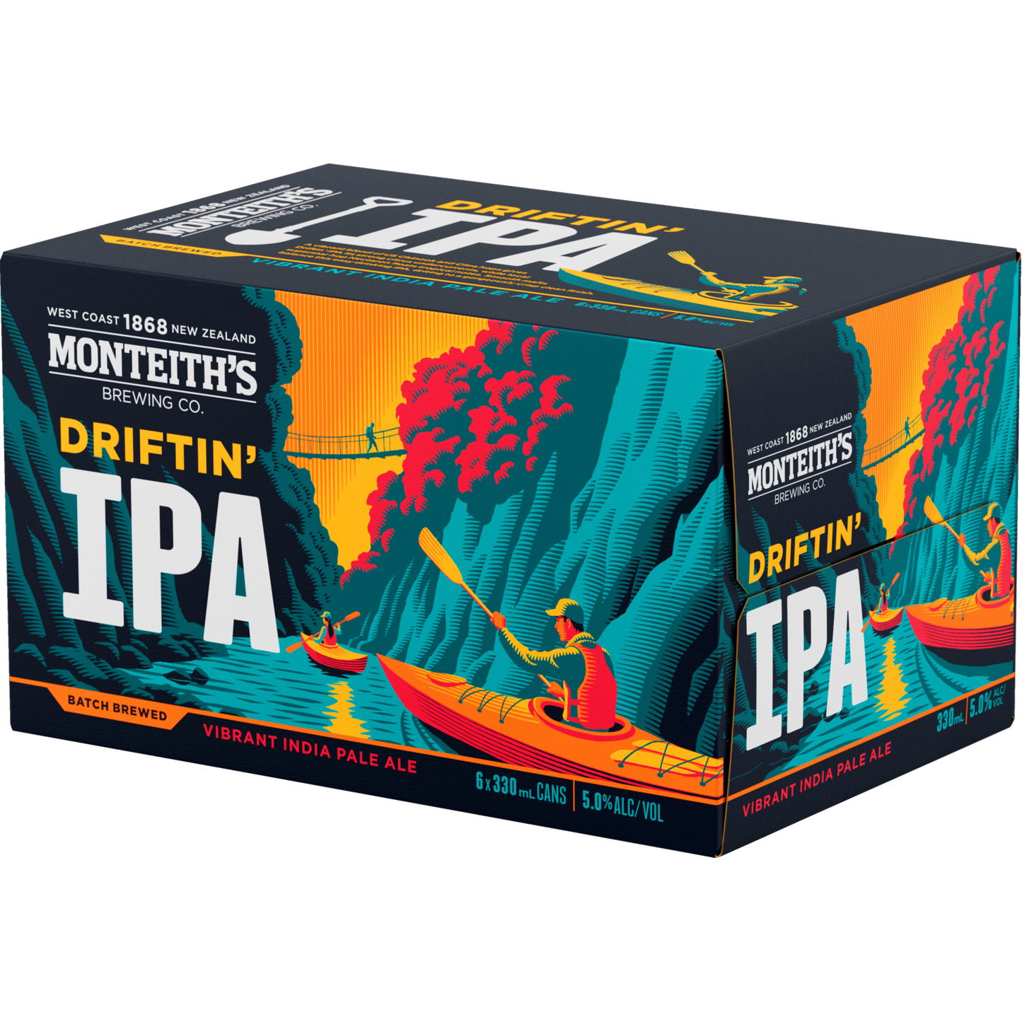 . Monteiths Driftin' IPA 6 Pack 330mL Cans (New) (Due Mid August)