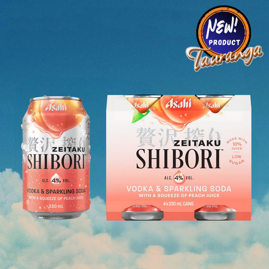 Shibori Vodka & Sparkling Soda Peach 4 Pack 330mL Cans (New)