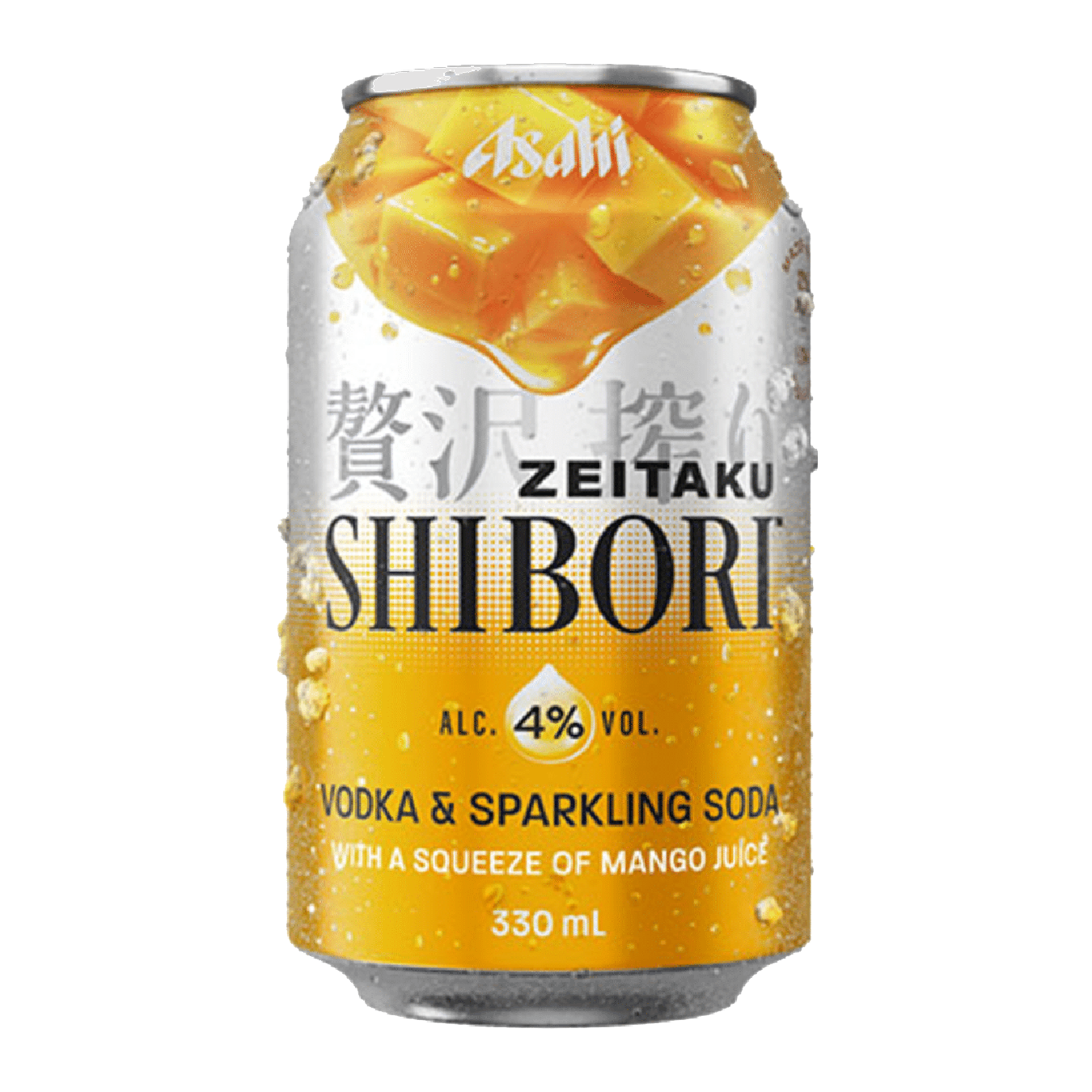 Shibori Vodka & Sparkling Soda Mango 4 Pack 330mL Cans (New)