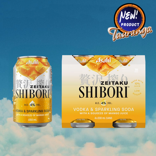 Shibori Vodka & Sparkling Soda Mango 4 Pack 330mL Cans (New)