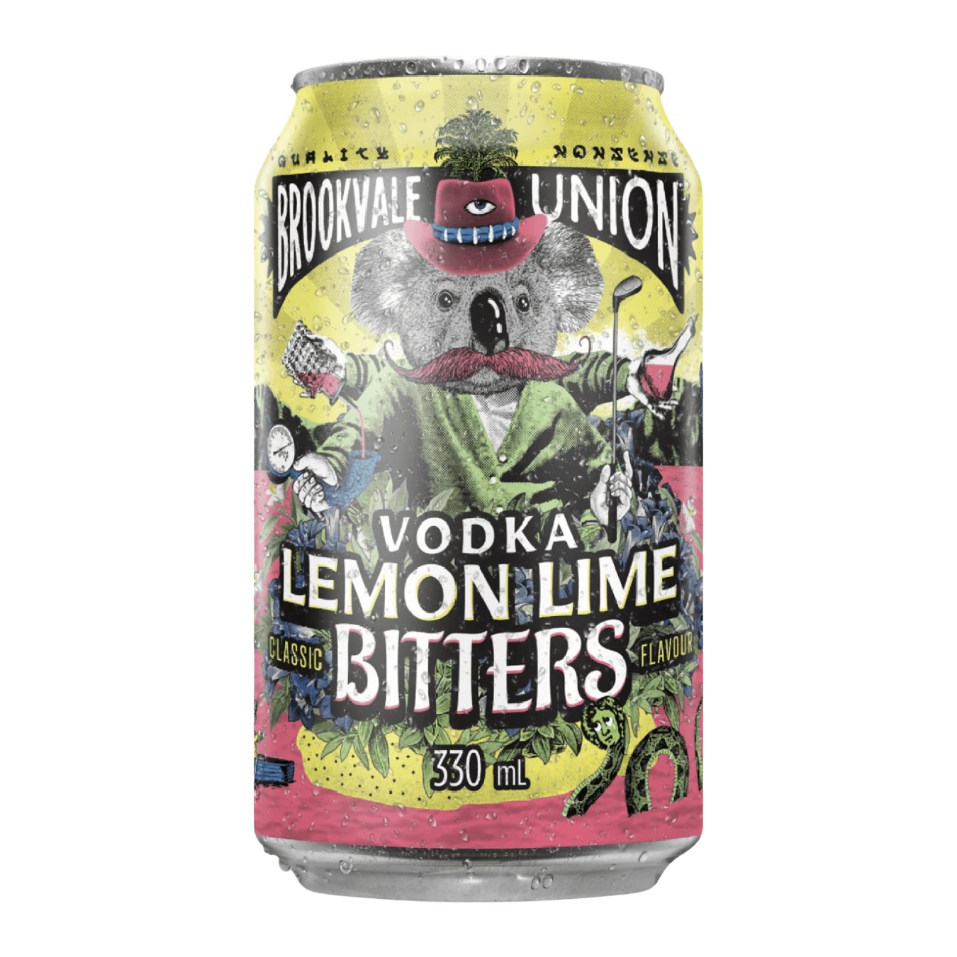 Brookvale Union Vodka Lemon Lime Bitters 4% 6 Pack 330mL Cans