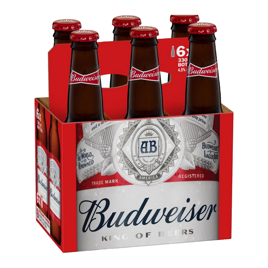 Budweiser 6 Pack 330mL Bottles (New)