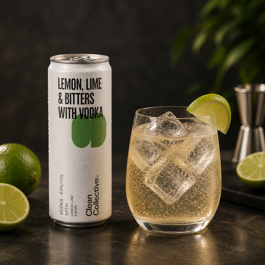 Clean Collective Lemon Lime & Bitters Vodka 5% 6 Pack 250mL Cans (New)