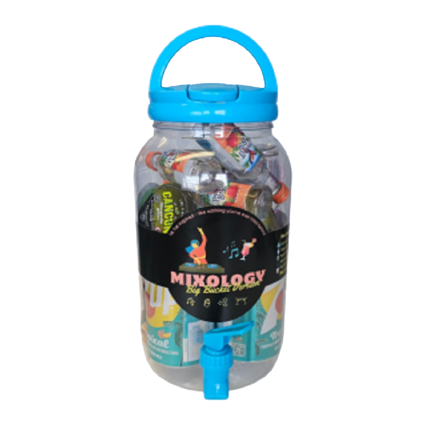 Cocktail Bucket with Jello Shots, Popping Candy, Mixing Drinks & Mini Vodka's (Makes 4 Alcoholic Cocktails) (TLT-MS)
