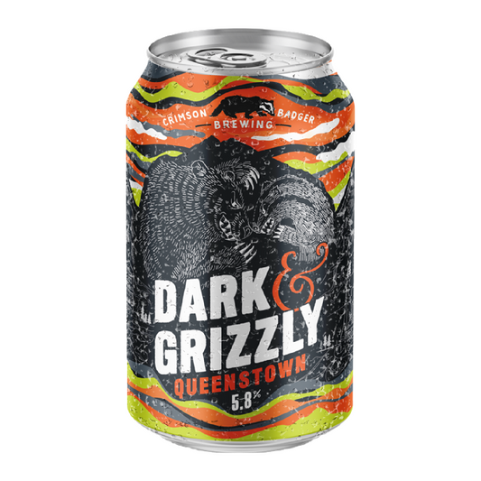 Crimson Badger Dark & Grizzly Alcoholic Ginger Beer 8 Pack 330mL Cans (New TLT) (HO-BS)