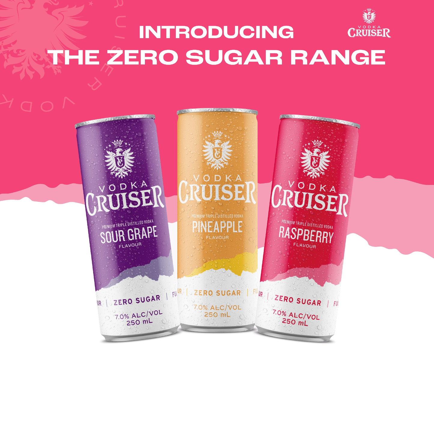 . Cruiser Vodka 7% Pineapple Zero Sugar 12 Pack 250mL Cans (New) (Due Early August)