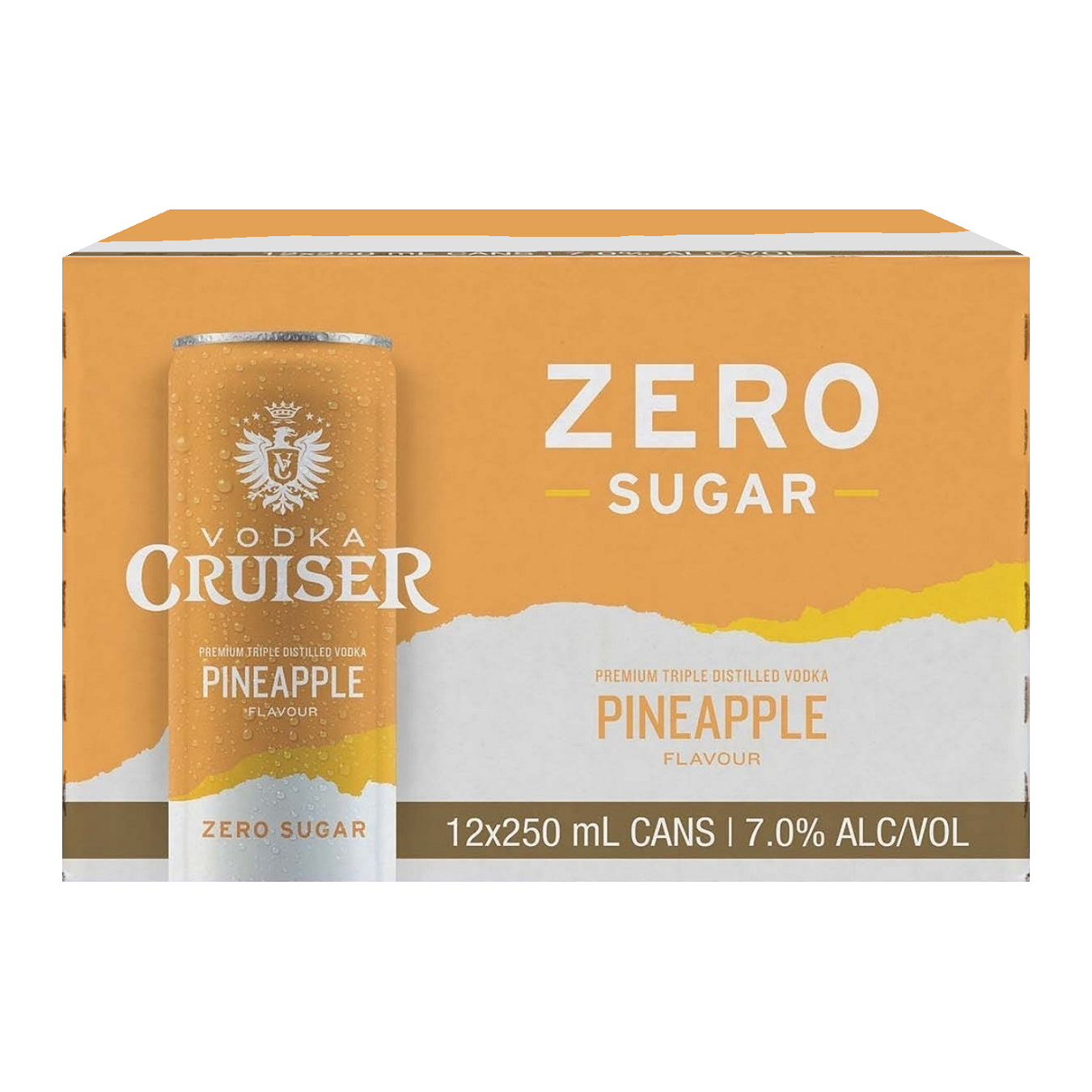 . Cruiser Vodka 7% Pineapple Zero Sugar 12 Pack 250mL Cans (New) (Due Early August)