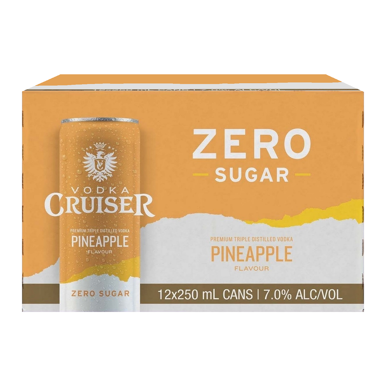 Cruiser Vodka 7% Pineapple ZERO SUGAR 12 Pack 250mL Cans - (HO-BS)