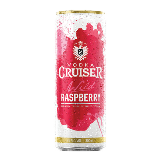 Cruiser Vodka 7% Raspberry 4 Pack 300mL Cans - (TLT-EOL)