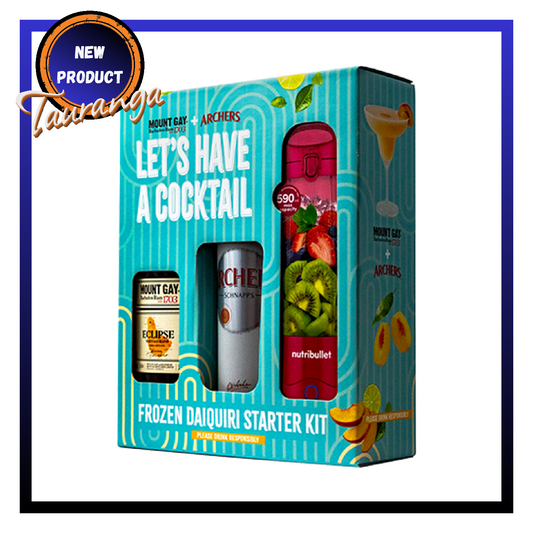 Daiquiri Gift Kit | Archers Peach Schnapps 700mL + Mount Gay Rum 700mL + Nutri Bullet Portable Blender (New)