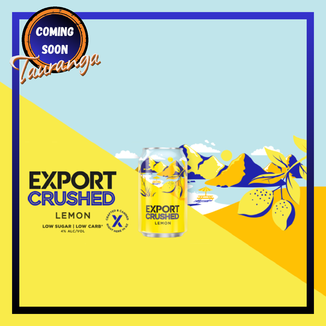 Export Crushed Lemon 12 Pack 330mL Cans (New) (Due Second Week October)