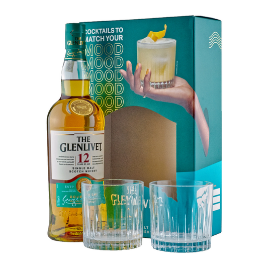 Glenlivet Giftset| Glenliviet 12 Year Old 700mL + 2 Glasses (New)