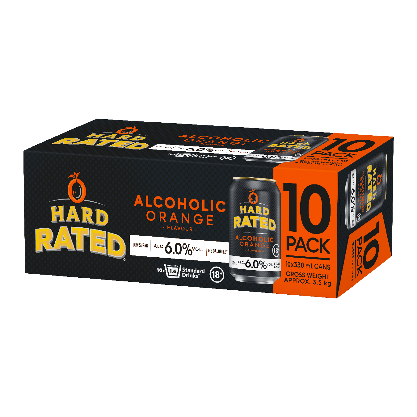 Hard Rated Orange 6% 10 Pack 330mL Cans - (HO-BS)