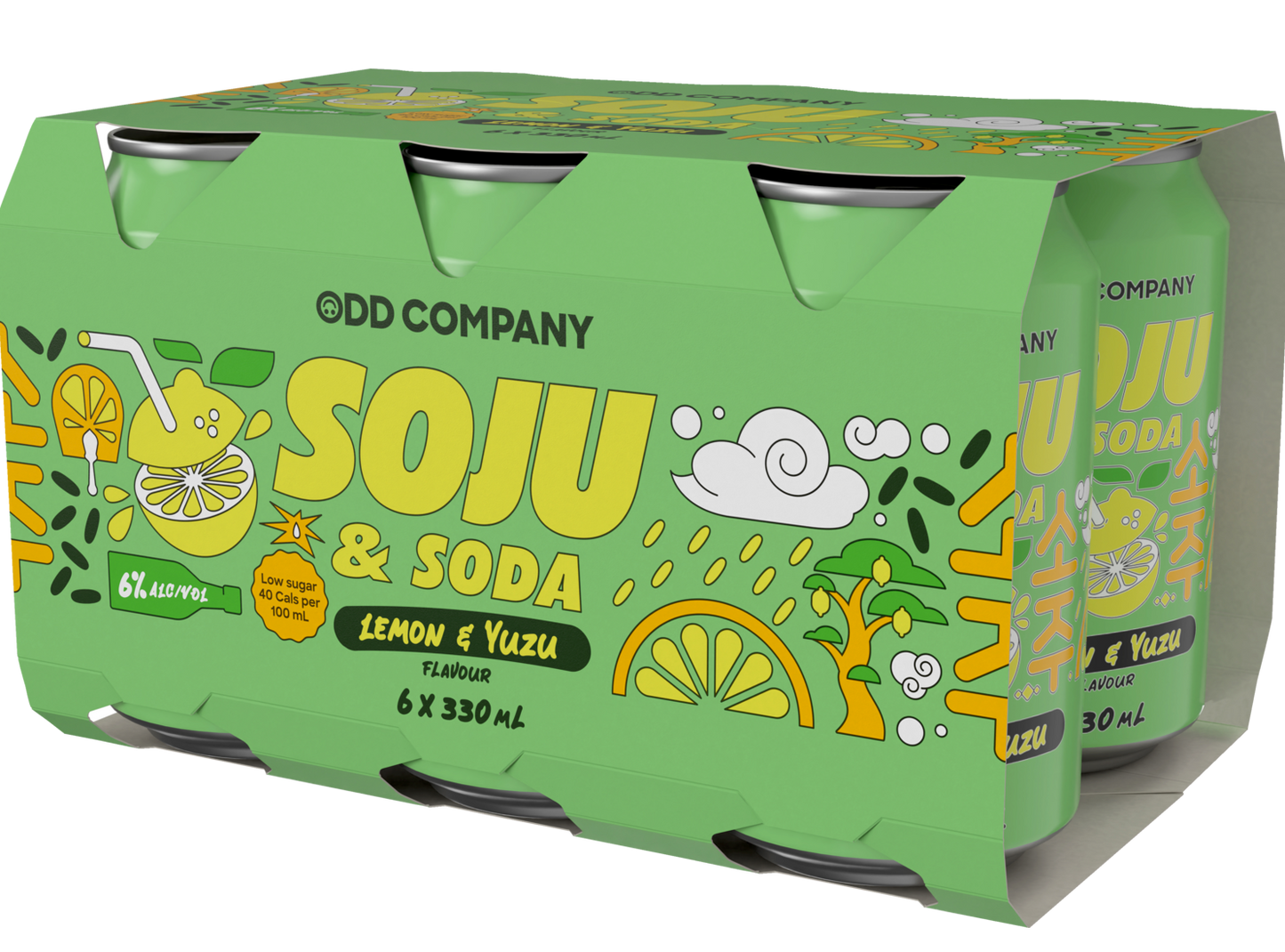 Odd Company Soju Lemon & Yuzu 6 Pack 330mL Cans