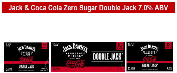 . Jack Daniels Double Jack & Zero Coke 7% 10 Pack 330ml Can (New) (Due January)