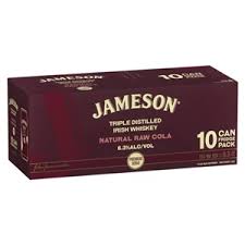 Jameson 4.8% Natural Raw Cola 10 Pack 375ml Cans