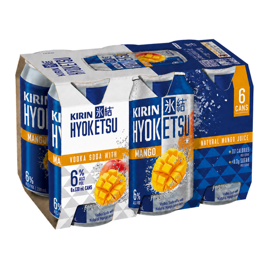 . 1234 Kirin Hyoketsu Mango 6% 6 Pack 330mL Cans (New) (Due End October)