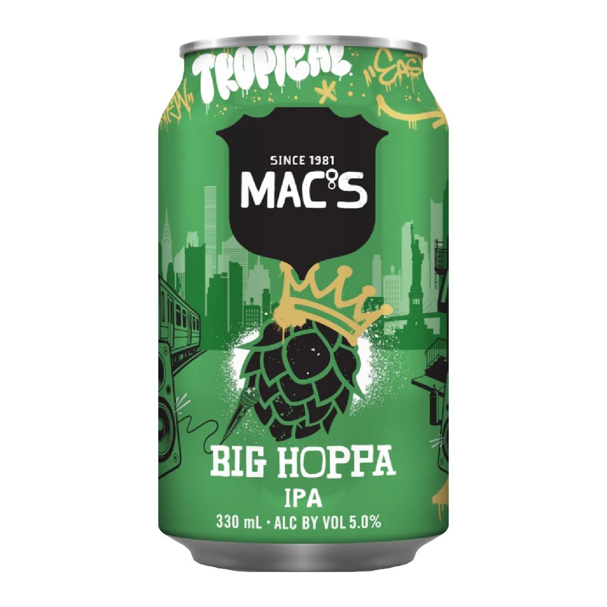 Macs Big Hoppa IPA 12 Pack 330mL Cans (New)