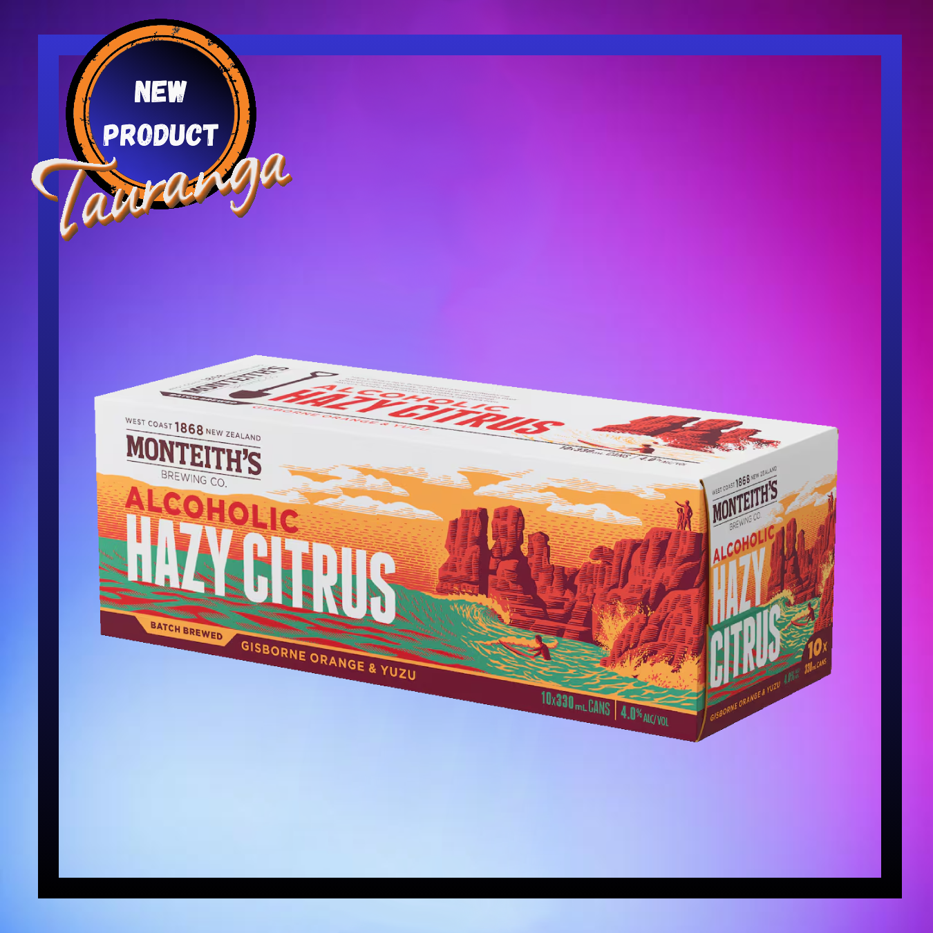 Monteiths Hazy Citrus 10 Pack 330mL Cans (New)