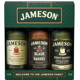 Jameson Miniature Gift Set – Irish Whiskey, Black Barrel & Caskmates Stout (3 x 50ml) (New)