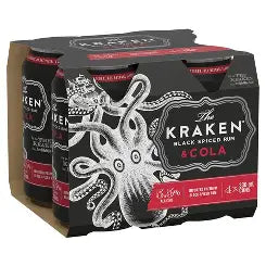 Kraken Spiced Rum & Cola 4 Pack 330mL Cans (New)