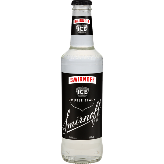 Smirnoff 7% Ice Double Black Lemon 10 Pack 300mL Bottles