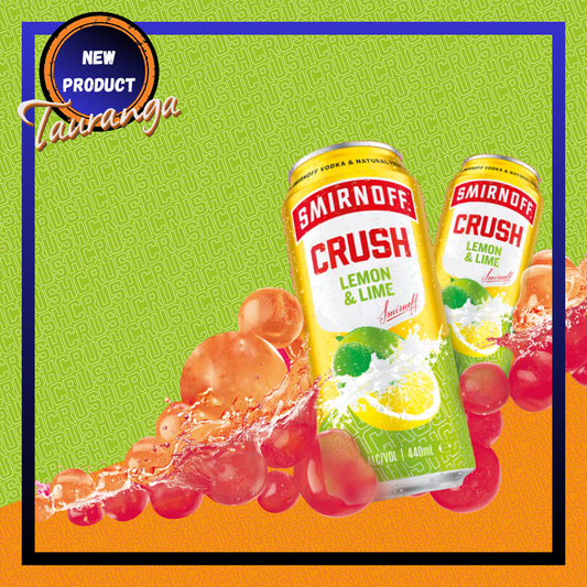Smirnoff Vodka Crush Lemon & Lime 5.7% 4 Pack 440mL Cans (New)