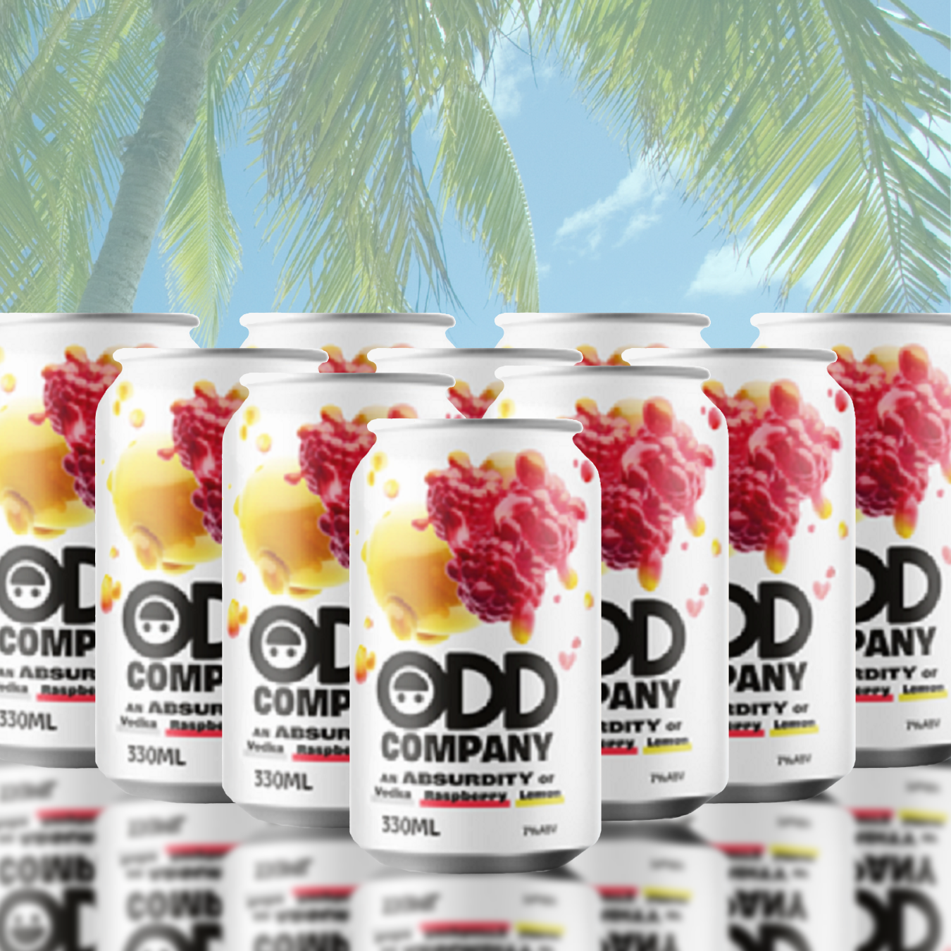 . Odd Co Raspberry & Lemon 10 Pack 330mL Cans (New) (Due Second Week October)
