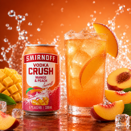 Smirnoff Crush Mango & Peach 5.7% 10 Pack 330mL Cans