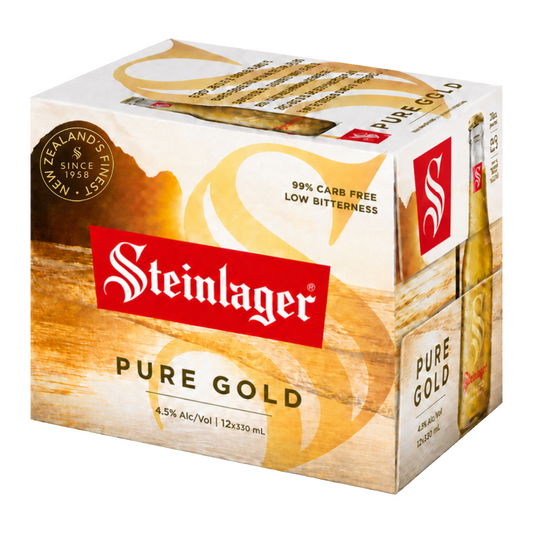 .Steinlager Pure Gold 12 Pack 330mL Bottles (New) (Due End September)