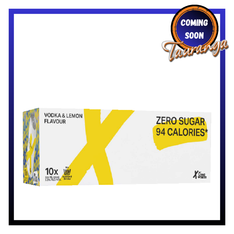.12 X By Long White Vodka & Lemon 10 Pack 330mL Cans (New) (Due Early October)
