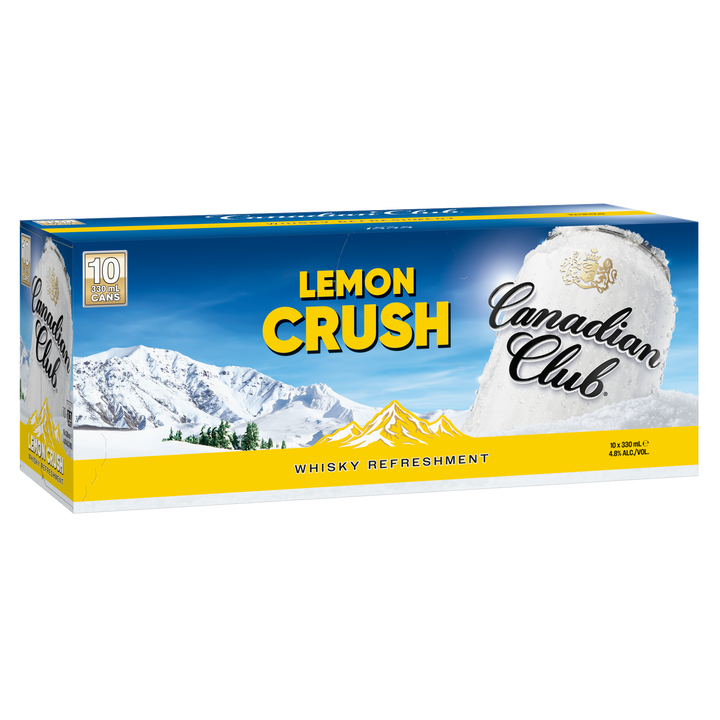 Canadian Club 4.8% Lemon Crush 10 Pack 330mL Cans (New) (HO-BS)