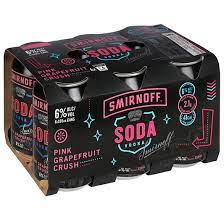 Smirnoff Soda and Pink Grapefruit Crush 6 Pack 330ml Cans