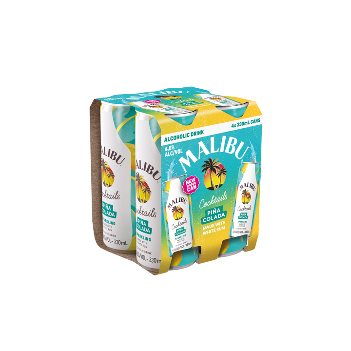 Malibu Pina Colada 4 Pack 330mL Cans (New)