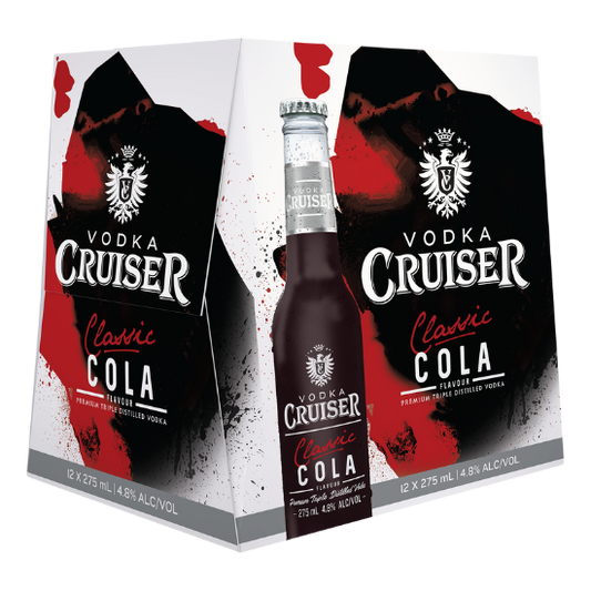 Cruiser Vodka 4.8% Classic Cola 12 Pack 275mL Bottles (New)