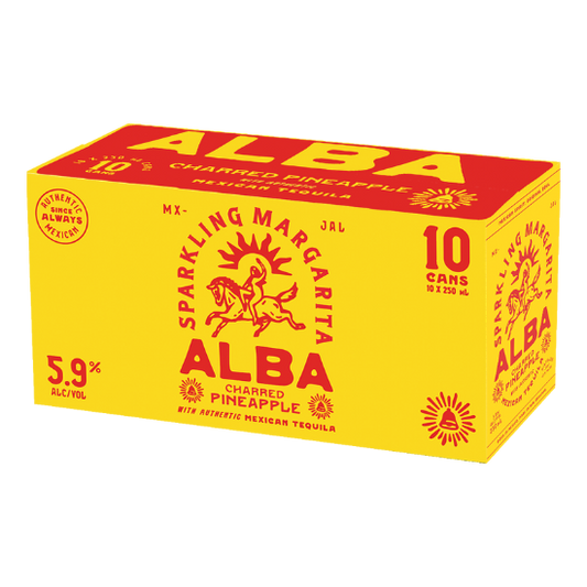 .  Alba Sparkling Charred Pineapple Margarita 10 Pack 250mL Cans (New)