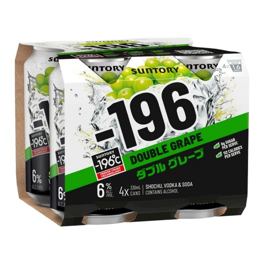 . -196 Vodka Seltzer Double Grape 6% 330mL 4 Pack Cans (New) (Due Early January)