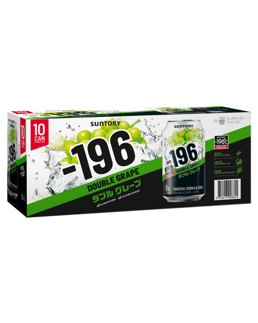 . -196 Vodka Seltzer Double Grape 6% 330mL 10 Pack Cans (New) (Due Early January)