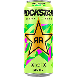 Rockstar Zero Sugar Sour Apple Can 500mL