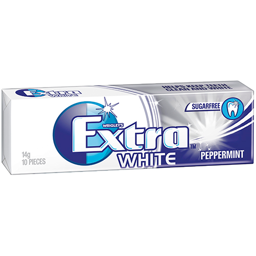 Wrigleys Extra Professional White Peppermint Chewing Gum Sugarfree 14g