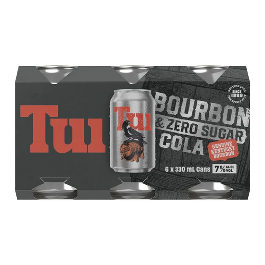Tui Bourbon & Cola SUGAR FREE 7% 6 Pack 330mL Cans - (HO-BS)