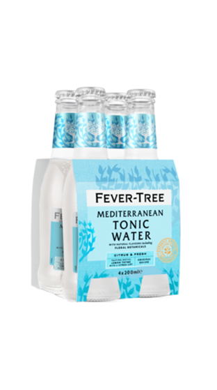 Fever-Tree Mediterranean Tonic Water 4 Pack 200mL Bottles (New)