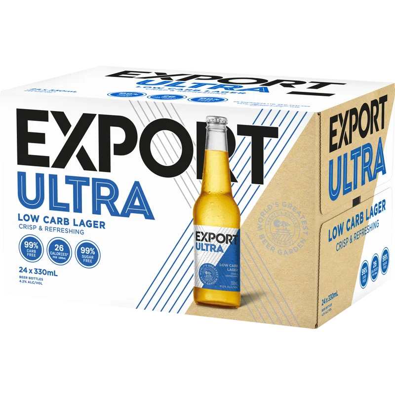 Export Ultra Low Carb 24 Pack 330ml Bottles - Thirsty Liquor Tauranga