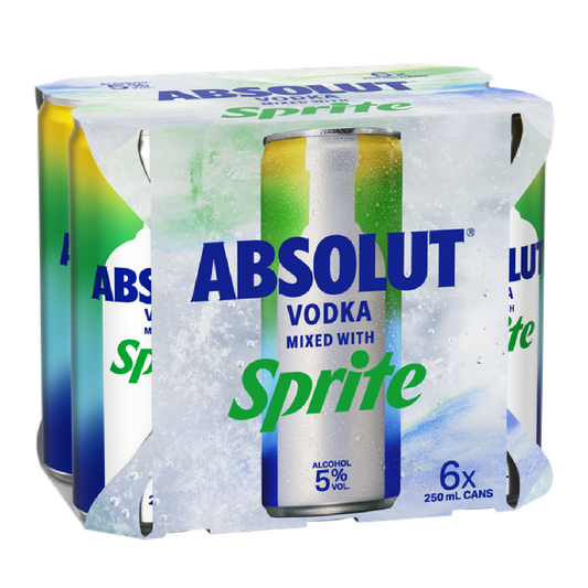 Absolut & Sprite 6 Pack 250mL Cans (New) (HO-BS)