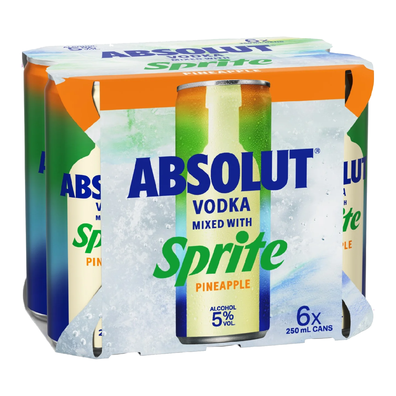 Absolut & Sprite Pineapple 6 Pack 250mL Cans (S-OOS) Back ??)